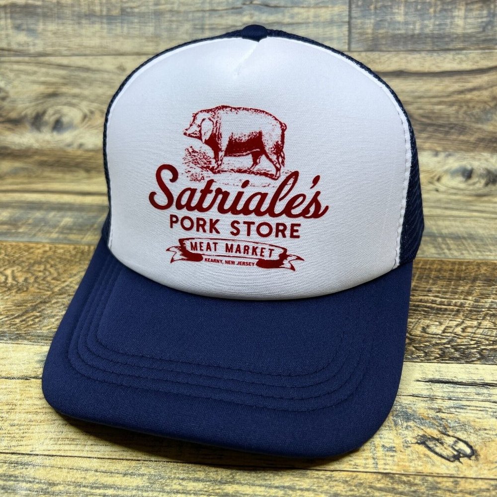Satriale's Pork Store Mens Trucker Hat Navy The Sopranos Mob Crime Family Cap
